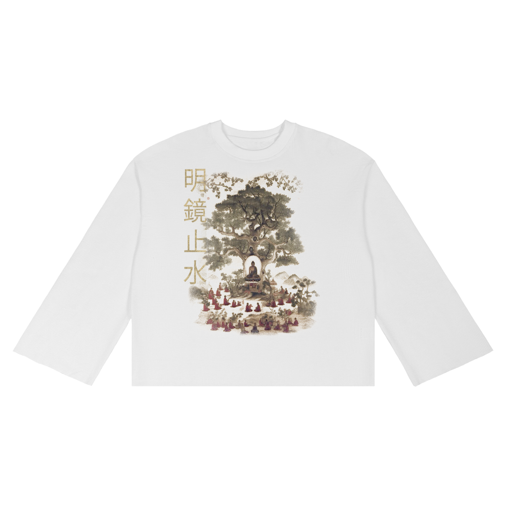 "calm reflection" raw hem thermal