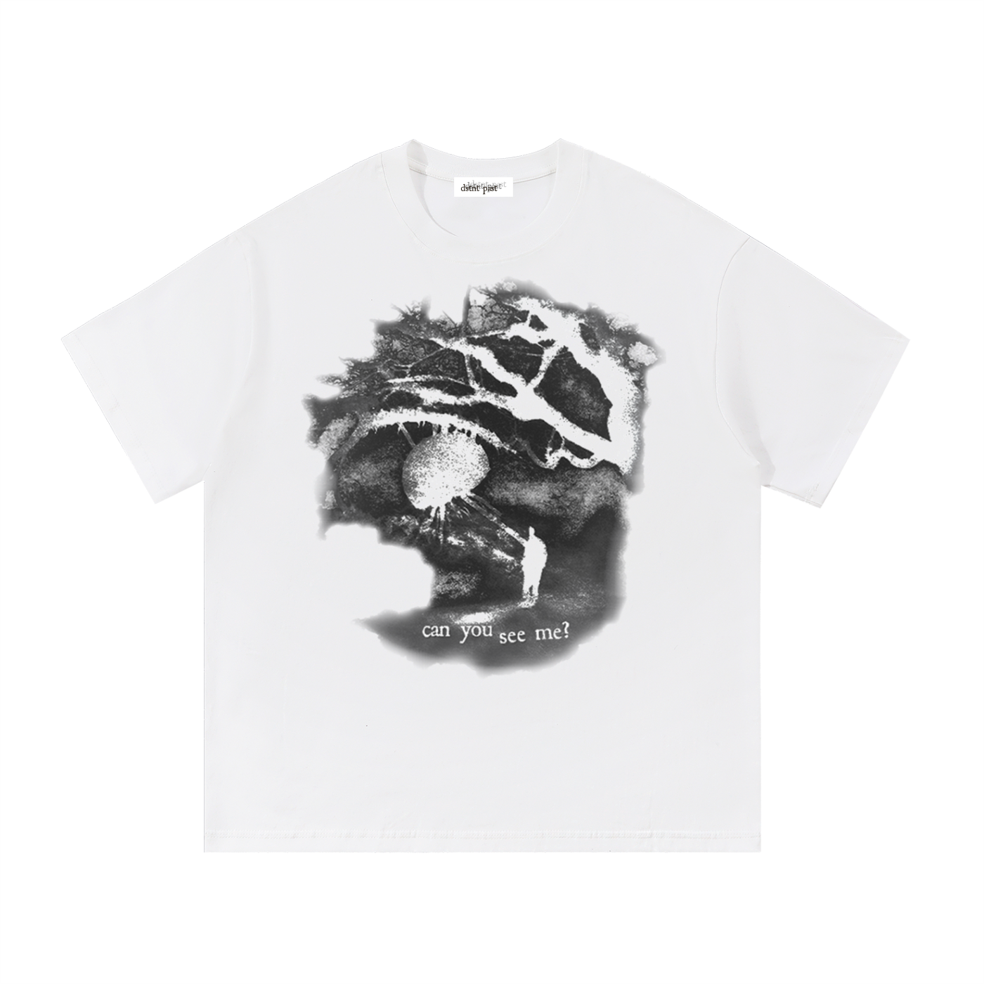 "can you see me" white tee
