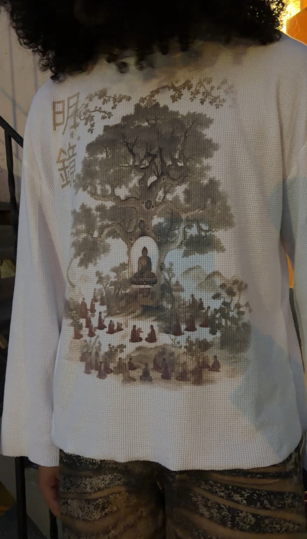 "calm reflection" raw hem thermal